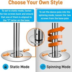 SereneLife Sports & Outdoors Professional Spinning Dancing Pole SLDPS