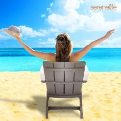 Serenelife Outdoor Patio Folding Adirondack Chair SLADCH50 Lawn & Garden