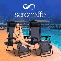 Serenelife Adjustable Zero Gravity Chair Set