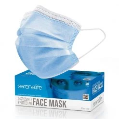 Serenelife 3-Layer Disposable Face Masks SL3PLY50 Health & Beauty