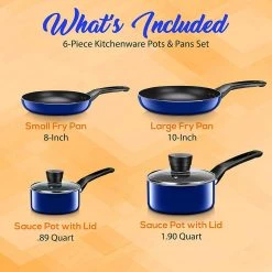 Serenelife Home & Lighting Home Kitchen Cookware 6-Piece Set