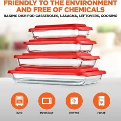 Serenelife Home & Lighting High Borosilicate Glass Bakeware Set 40 Serenelife Home & Lighting High Borosilicate Glass Bakeware Set