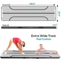 SereneLife Sports & Outdoors Inflatable Air Tumbling Mat 9.8ft SLGM3KB