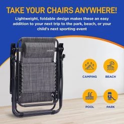 Serenelife Camping & Outdoor Adjustable Zero Gravity Chair Set SLZGHTBGY32 12 Serenelife Camping & Outdoor Adjustable Zero Gravity Chair Set SLZGHTBGY32
