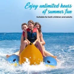 Serenelife Inflatable Banana Boat With Storage Bag 3 Person SLBBFL3 Sports & Outdoors