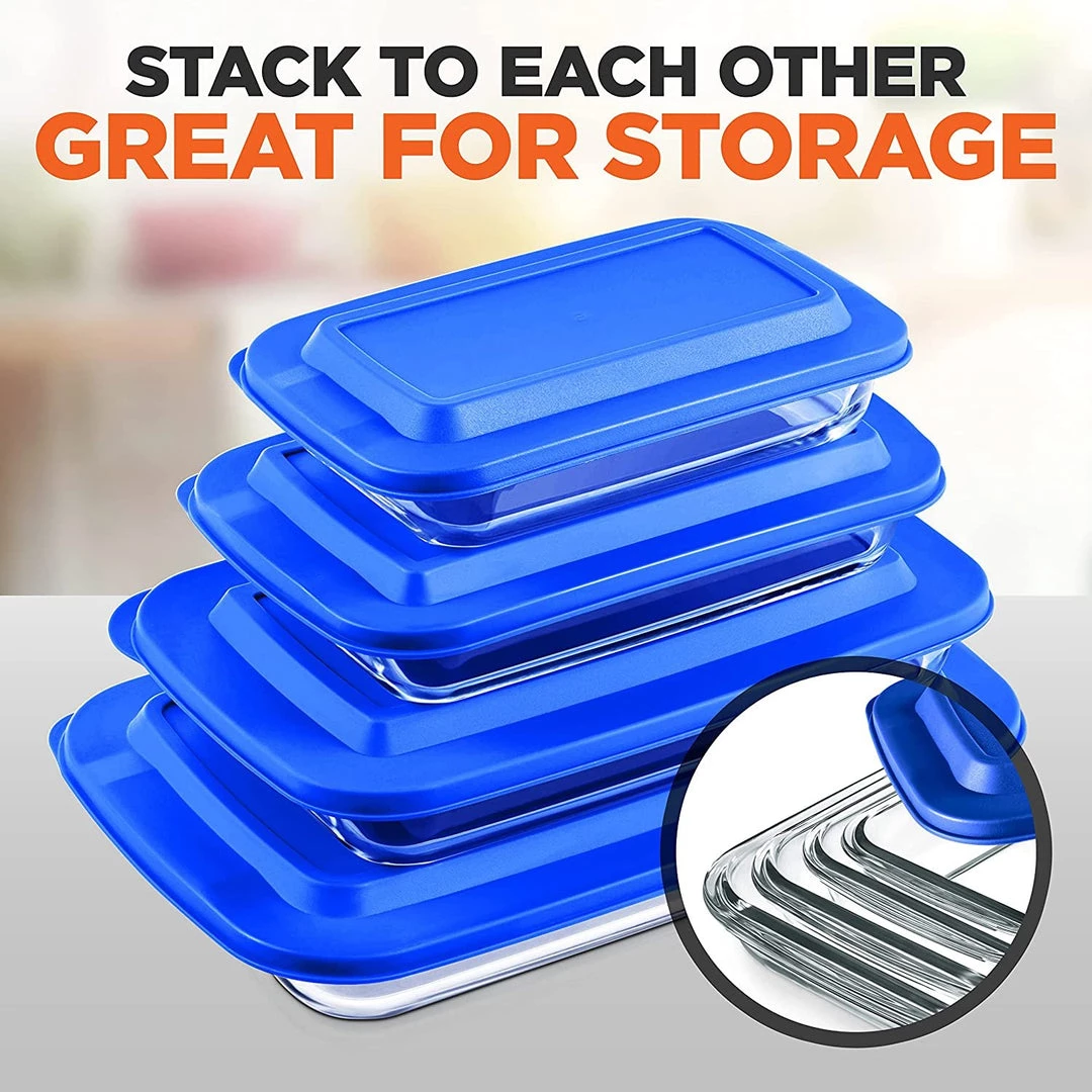 Serenelife Home & Lighting High Borosilicate Glass Bakeware Set 19 Serenelife Home & Lighting High Borosilicate Glass Bakeware Set