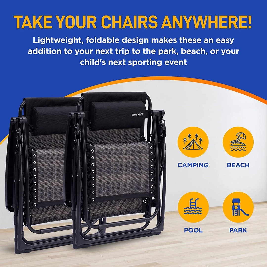 Serenelife Rattan Zero Gravity Lawn Chair SL1ZRC65 6 Serenelife Rattan Zero Gravity Lawn Chair SL1ZRC65