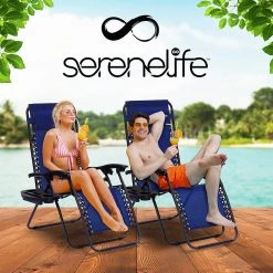 Serenelife Camping & Outdoor Adjustable Zero Gravity Chair Set