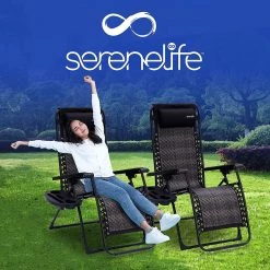 Serenelife Rattan Zero Gravity Lawn Chair SL1ZRC65 17 Serenelife Rattan Zero Gravity Lawn Chair SL1ZRC65