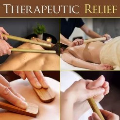 SereneLife Thermal Therapy Bamboo Stick Massage Kit PSLMSGBMB22