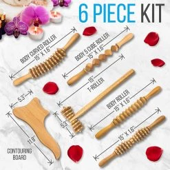 Serenelife Health & Beauty 5 Piece Wood Massage Kit SLMSGRLKT34