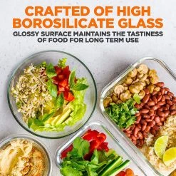 Serenelife Home & Lighting 24-Piece Glass Food Storage Containers SLGL24BL