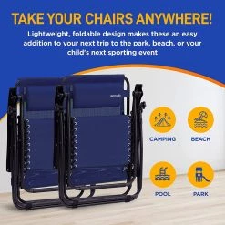 Serenelife Camping & Outdoor Adjustable Zero Gravity Chair Set