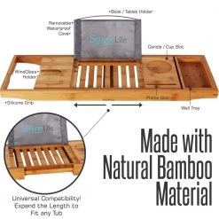 SereneLife Luxury Bamboo Bathtub Caddy Tray SLBCAD20 Home & Lighting