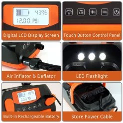 SereneLife SLPUMP50 Premium Compact Digital Air Pump Compressor Sports & Outdoors