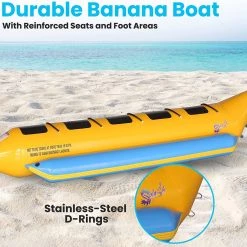 Serenelife Sports & Outdoors Inflatable Banana Boat With Storage Bag 5 Person SLBBFL5