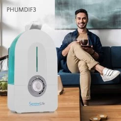 SereneLife Cool Mist Ultrasonic Humidifier PHUMDIF3 Health & Beauty
