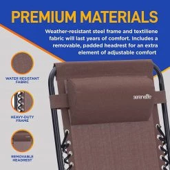 Serenelife Camping & Outdoor Adjustable Zero Gravity Chair Set