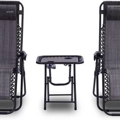 Serenelife Camping & Outdoor Adjustable Zero Gravity Chair Set SLZGHTBGY32