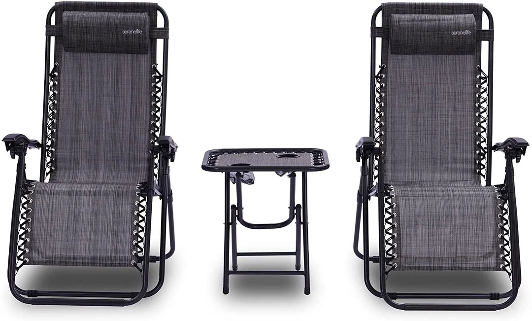 Serenelife Camping & Outdoor Adjustable Zero Gravity Chair Set SLZGHTBGY32 2 Serenelife Camping & Outdoor Adjustable Zero Gravity Chair Set SLZGHTBGY32