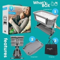 Serenelife Portable Crib For Newborn Baby SLBBG10