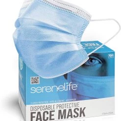 Serenelife 3-Layer Disposable Face Masks SL3PLY100 Health & Beauty