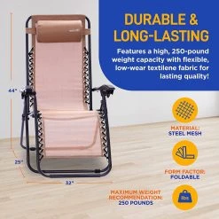 Serenelife Camping & Outdoor Adjustable Zero Gravity Chair Set