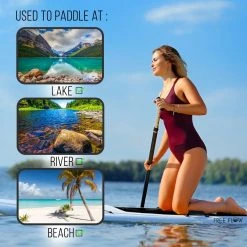 SereneLife Sports & Outdoors SLSUPB06 Free-Flow SUP Inflatable Paddle Board