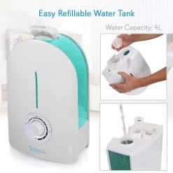 SereneLife Cool Mist Ultrasonic Humidifier PHUMDIF3 Health & Beauty