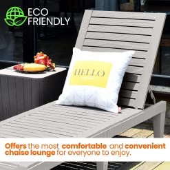 Serenelife Adjustable Outdoor Patio Chaise Lounge SLLOUNG70 Lawn & Garden