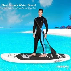 SereneLife Sports & Outdoors SLSUPB08 Free-Flow SUP Inflatable Paddle Board