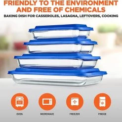 Serenelife Home & Lighting High Borosilicate Glass Bakeware Set 47 Serenelife Home & Lighting High Borosilicate Glass Bakeware Set