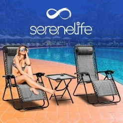 Serenelife Camping & Outdoor Adjustable Zero Gravity Chair Set SLZGHTBGY32 14 Serenelife Camping & Outdoor Adjustable Zero Gravity Chair Set SLZGHTBGY32