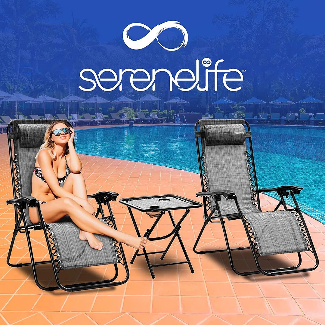 Serenelife Camping & Outdoor Adjustable Zero Gravity Chair Set SLZGHTBGY32 7 Serenelife Camping & Outdoor Adjustable Zero Gravity Chair Set SLZGHTBGY32