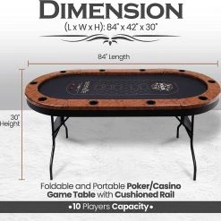 Serenelife Poker/Casino Game Table SLPT720