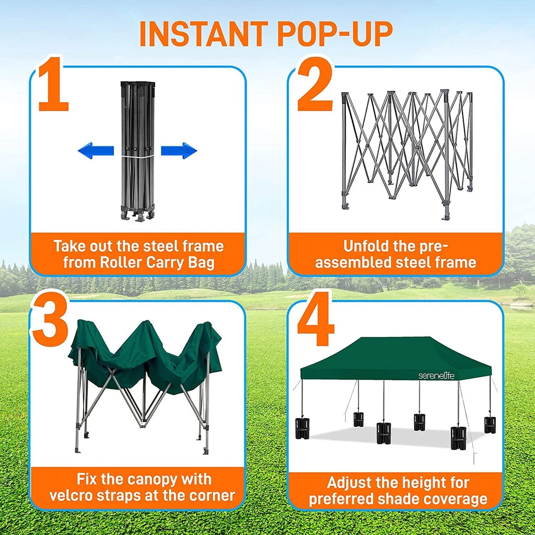 Serenelife Sports & Outdoors Tent Commercial Instant Shelter 12 Serenelife Sports & Outdoors Tent Commercial Instant Shelter