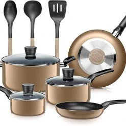 Serenelife Home Kitchen Cookware 11-Piece Set Home & Lighting