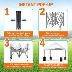 SereneLife Pop Up Canopy Tent Sports & Outdoors