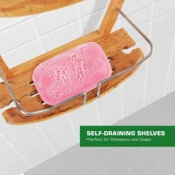 SereneLife Hanging Bamboo Shower Caddy SLSHCD45 Home & Lighting