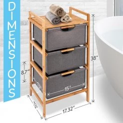 Serenelife Home & Lighting Bamboo Shelf With Storage Hamper SLHMPSHF33