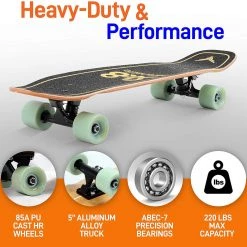 Serenelife Sports & Outdoors Canadian Maple Deck Skateboard 6" 21 Serenelife Sports & Outdoors Canadian Maple Deck Skateboard 6