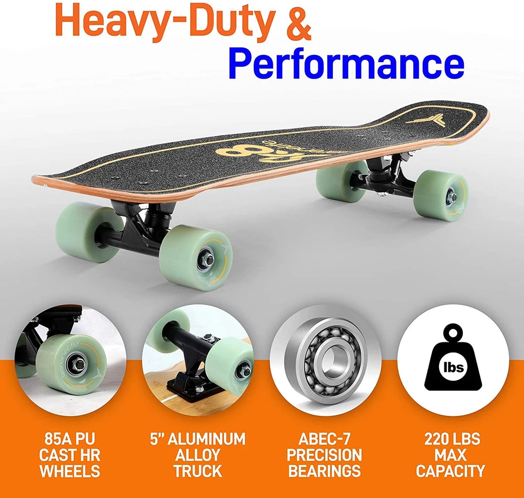 Serenelife Sports & Outdoors Canadian Maple Deck Skateboard 6" 6 Serenelife Sports & Outdoors Canadian Maple Deck Skateboard 6"