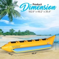 Serenelife Sports & Outdoors Inflatable Banana Boat With Storage Bag 5 Person SLBBFL5