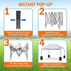 SereneLife Pop Up Canopy Tent Sports & Outdoors