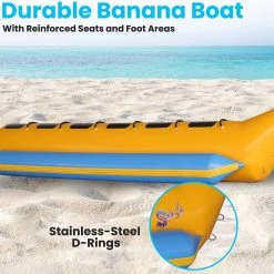Serenelife Inflatable Banana Boat With Storage Bag 6 Person SLBBFL6 Sports & Outdoors