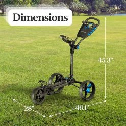 SereneLife Golf Flat Fold 3-Wheel Golf Cart SLGCFLW