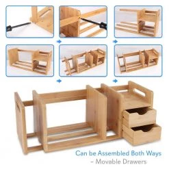 SereneLife Natural Bamboo Bookshelf SLDCAB180