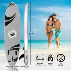 SereneLife Sports & Outdoors SLSUPB08 Free-Flow SUP Inflatable Paddle Board