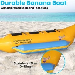 Serenelife Inflatable Banana Boat With Storage Bag 3 Person SLBBFL3 Sports & Outdoors