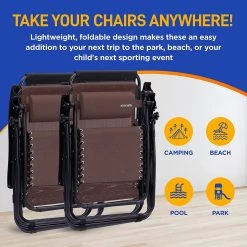 Serenelife Camping & Outdoor Adjustable Zero Gravity Chair Set
